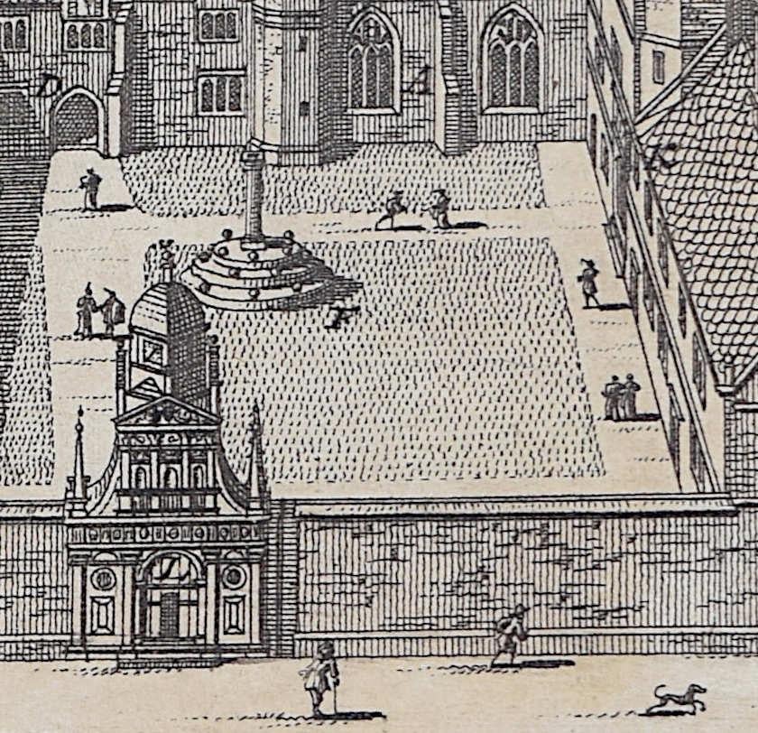 Gonville & Caius, Cambridge gravure Pieter Van Der Aa d'après David Loggan en vente 1