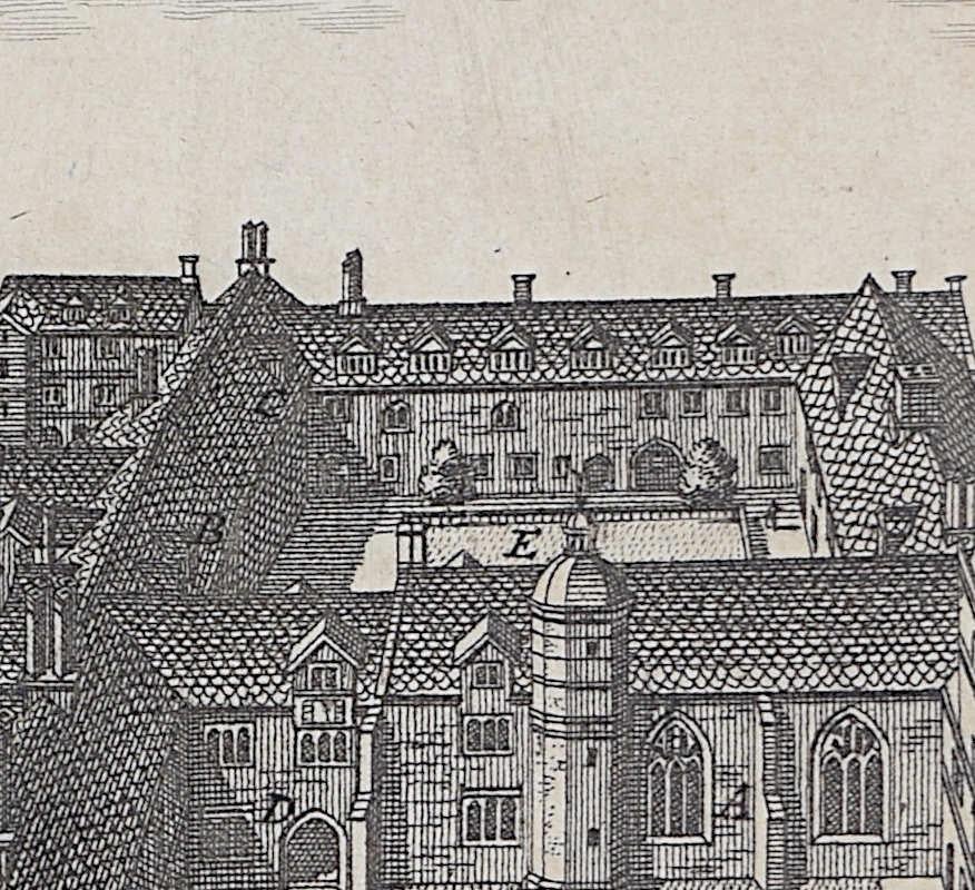 Gonville & Caius, Cambridge gravure Pieter Van Der Aa d'après David Loggan en vente 4