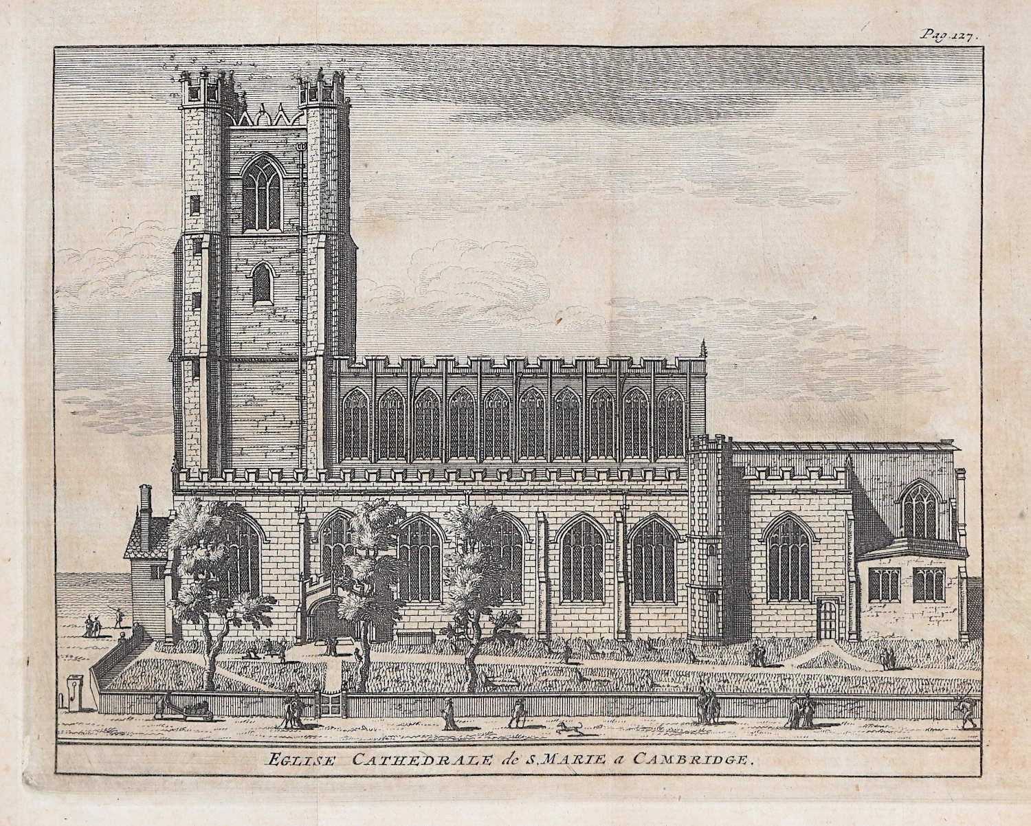 Great St Mary's, Cambridge engraving Pieter van der Aa after David Loggan