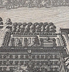 Jesus College, Cambridge engraving Pieter van der Aa after David Loggan