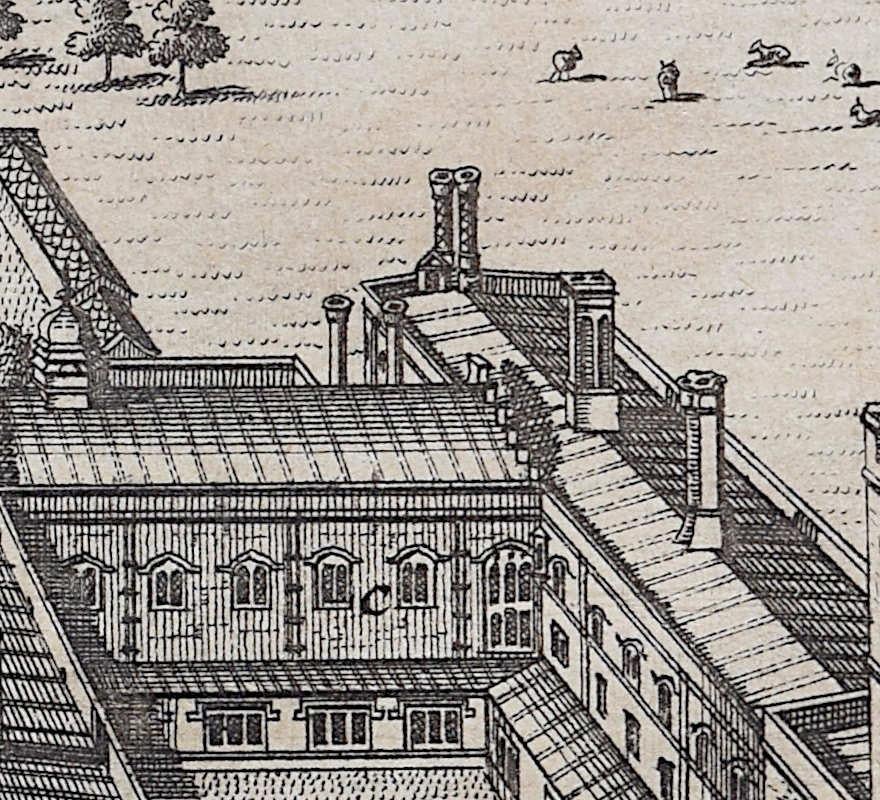 Gravure Pieter van der Aa d'après David Loggan, Cambridge en vente 1