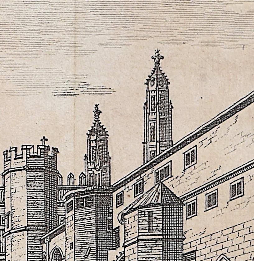 Pieter van der Aa (1659 - 1733), nach David Loggan (1634 - 1692)
King's College, Cambridge
Gravur
12 x 16 cm

Eine Ansicht des King's College, Cambridge, aus dem 18. Jahrhundert, gestochen von Pieter van der Aa nach David Loggan, dem bekannten