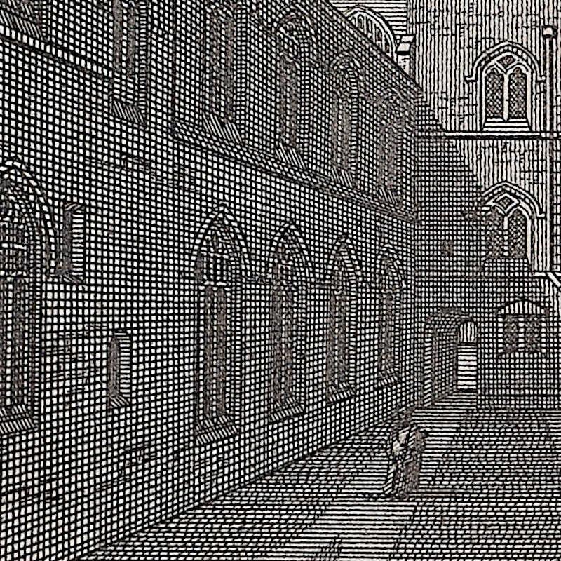 King's College, Cambridge, Kupferstich Pieter van der Aa nach David Loggan iv im Angebot 2