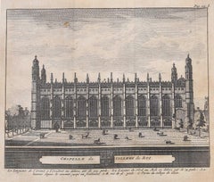 King's College, Cambridge Grabado de Pieter Van Der Aa según David Loggan i