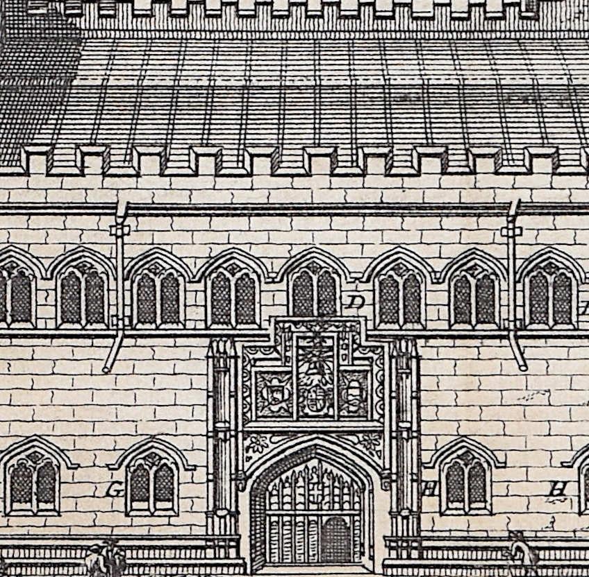 Library View, Cambridge engraving Pieter van der Aa after David Loggan - Realist Print by Pieter Van Der Aa