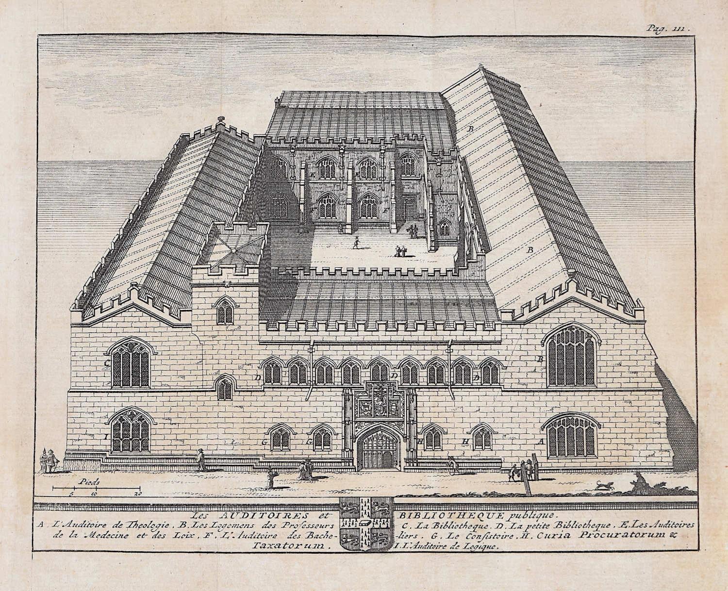 Library View, Cambridge engraving Pieter van der Aa after David Loggan - Print by Pieter Van Der Aa