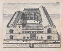 Vista de la Biblioteca, Cambridge Grabado de Pieter Van Der Aa según David Loggan