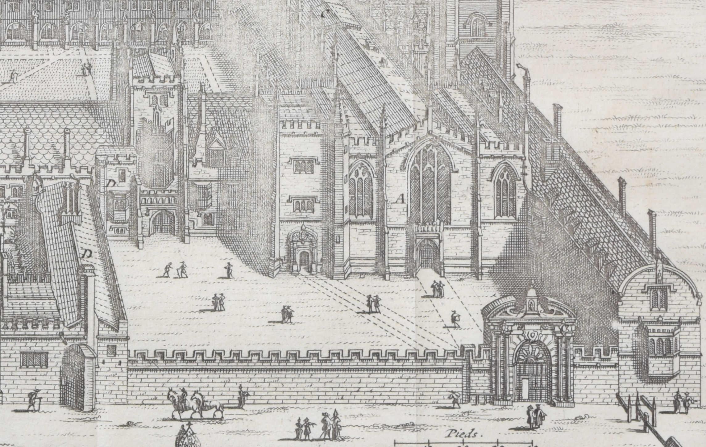 Pieter van der Aa (1659-1733), after David Loggan (1634–1692)
Magdalen College, Oxford
Engraving
12 x 16 cm

A magnificent eighteenth-century view of Magdalen, engraved by Pieter van der Aa after David Loggan, the noted engraver, draughtsman, and