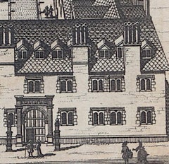 Magdalene College, Cambridge incisione Pieter Van der Aa dopo David Loggan