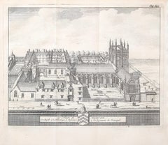 Merton College, Oxford engraving by Pieter van der Aa, after David Loggan