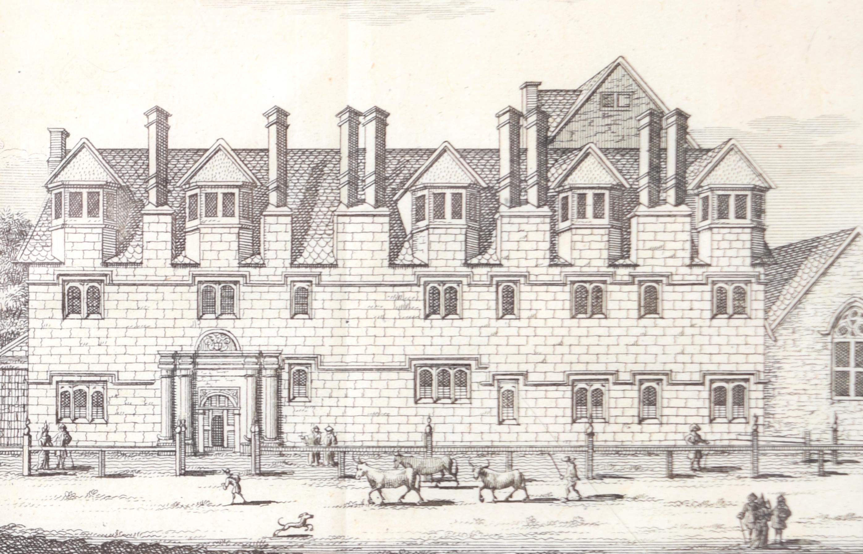 Pieter van der Aa (1659-1733), d'après David Loggan (1634-1692)
St Alban Hall, Oxford - aujourd'hui Merton College
12 x 16 cm
Gravure

St Alban Hall, parfois appelé St Alban's Hall ou Stubbins, était l'une des salles médiévales de l'université