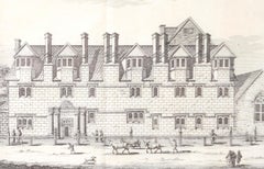 Merton College, Oxford St Alban Hall engraving after David Loggan