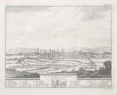 Antique Oxford from the East engraving by Pieter van der Aa after David Loggan