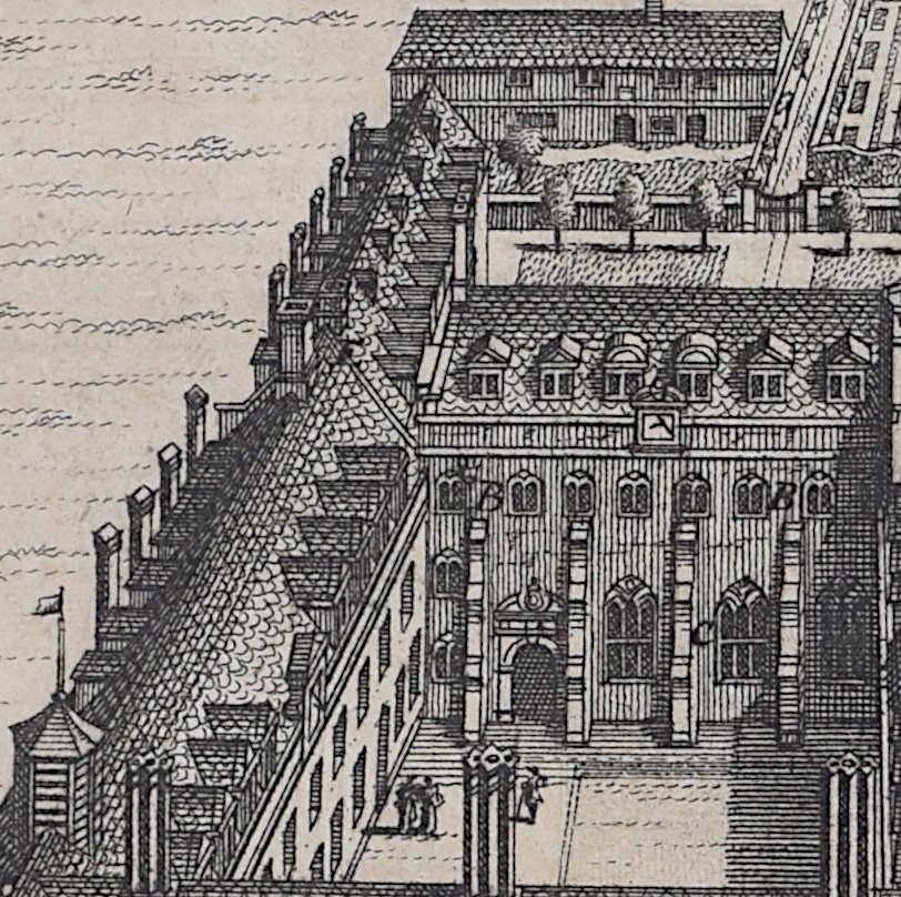 Gravure Pieter van der Aa d'après David Loggan, Pembroke College, Cambridge en vente 1