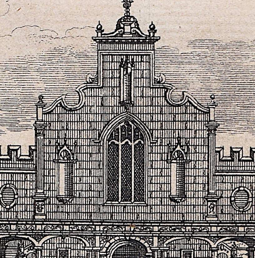 Gravur Pieter van der Aa nach David Loggan, Peterhouse College, Cambridge, Kupferstich Pieter van der Aa (Realismus), Print, von Pieter Van Der Aa