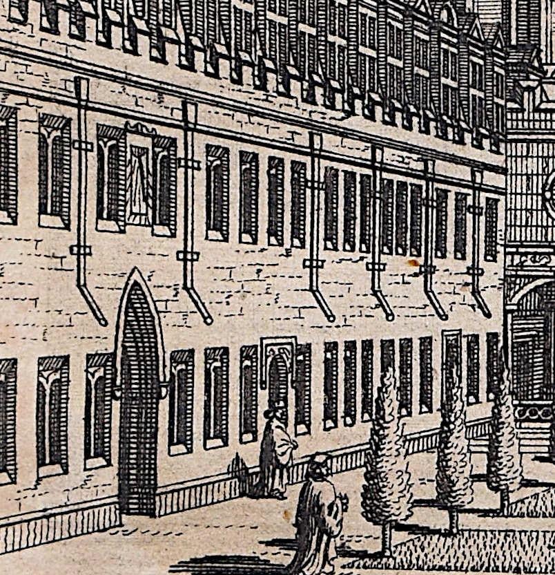Gravur Pieter van der Aa nach David Loggan, Peterhouse College, Cambridge, Kupferstich Pieter van der Aa im Angebot 2