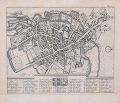 Antique Pieter van der Aa: Map of Cambridge, after David Loggan
