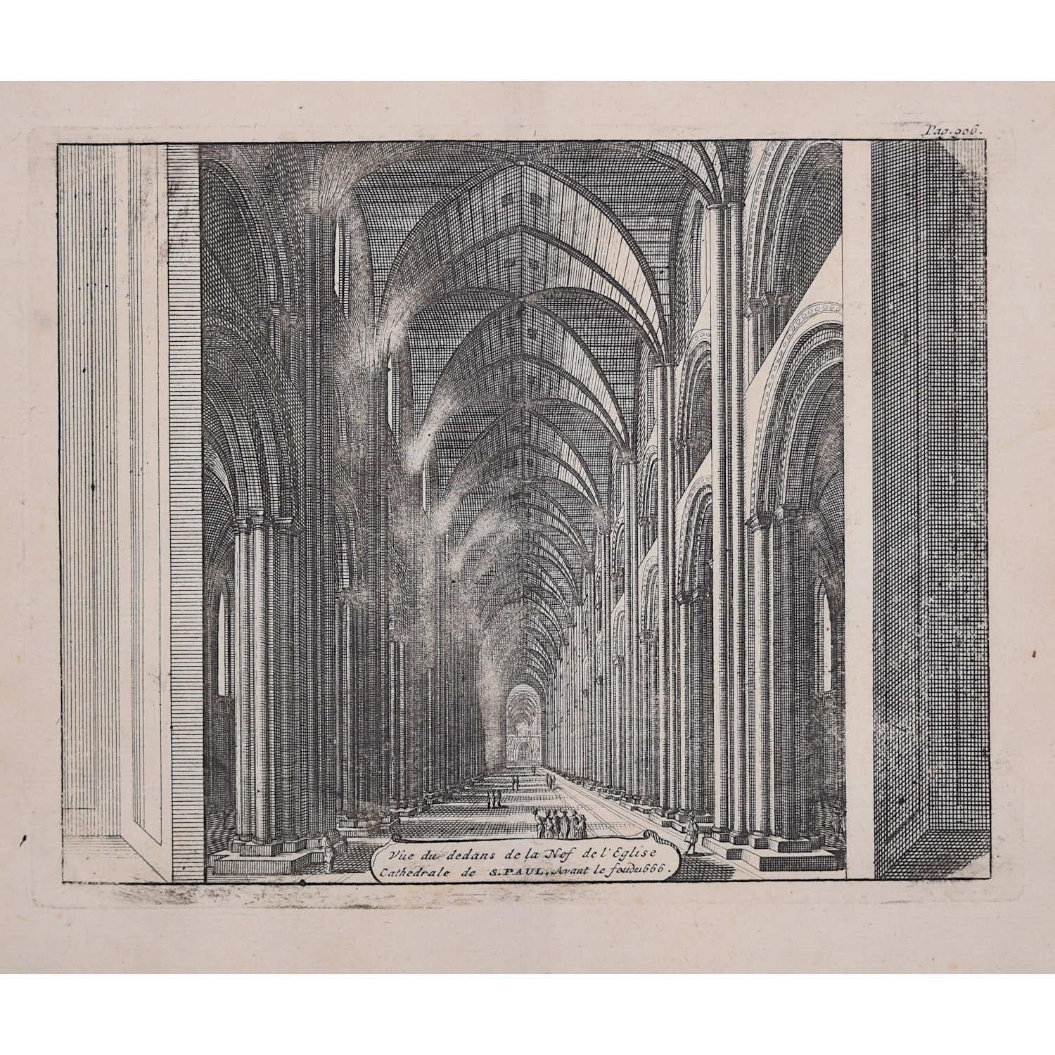Pieter van der Aa: 'Old St Paul's Cathedral', after Jan Kip