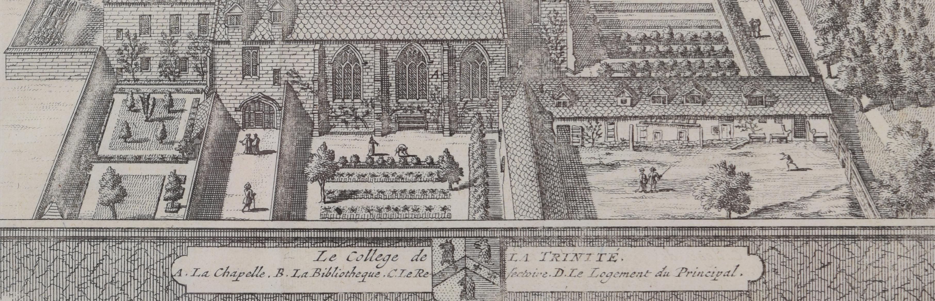 Pieter van der Aa (1659-1733), after David Loggan (1634–1692)
Trinity College, Oxford
Engraving
12 x 16 cm

An eighteenth-century view of Trinity College, engraved by Pieter van der Aa after David Loggan, the noted engraver, draughtsman, and painter