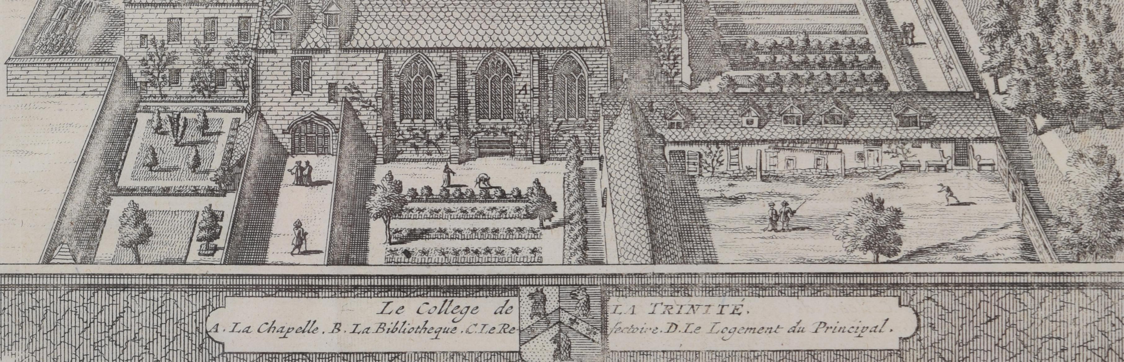 Pieter van der Aa (1659-1733), d'après David Loggan (1634-1692)
Trinity College, Oxford
Gravure
12 x 16 cm

Vue du Trinity College au XVIIIe siècle, gravée par Pieter van der Aa d'après David Loggan, le célèbre graveur, dessinateur et peintre