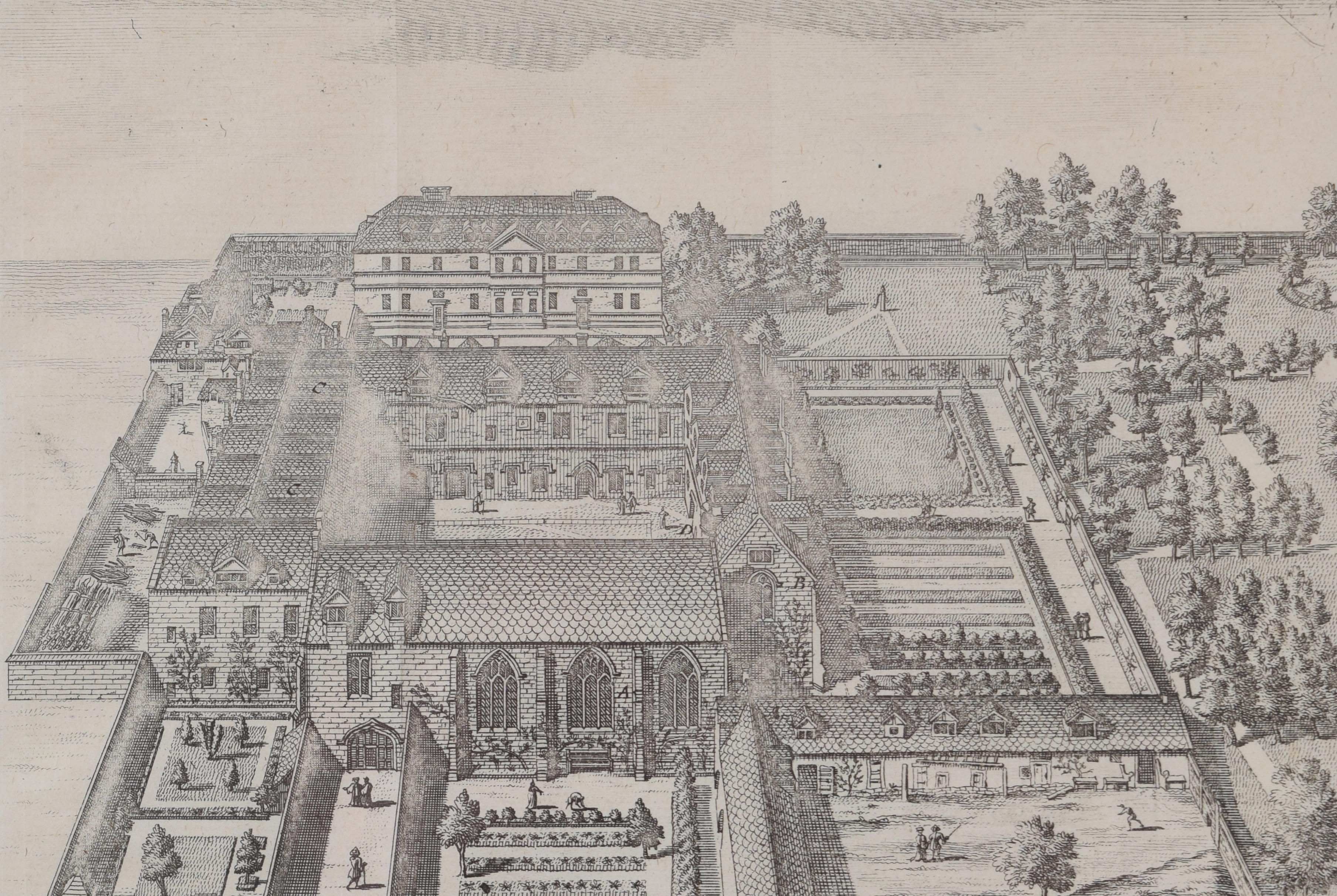 Trinity College, Oxford engraving by Pieter van der Aa after David Loggan en vente 1