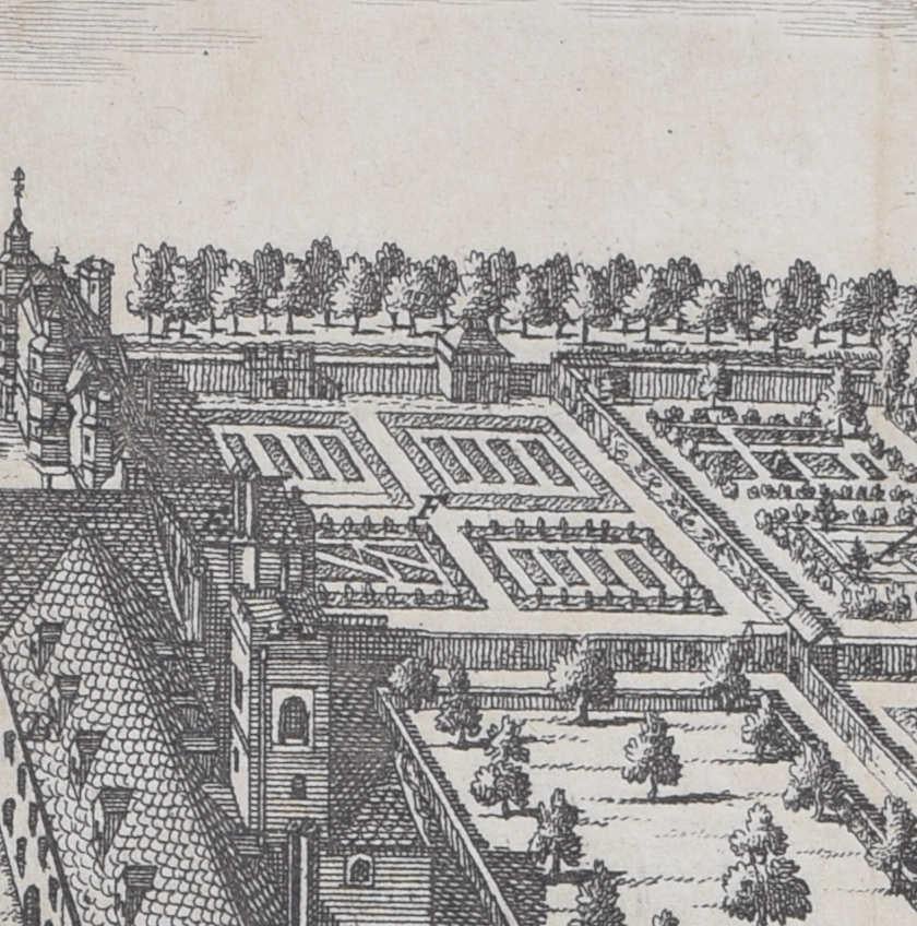 Queens' College, Cambridge engraving Pieter van der Aa after David Loggan For Sale 1