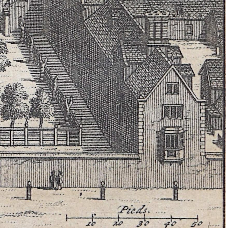 Sidney Sussex, Cambridge Grabado de Pieter Van Der Aa según David Loggan en venta 3