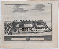 St John's College, Cambridge Grabado de Pieter Van Der Aa según David Loggan ii