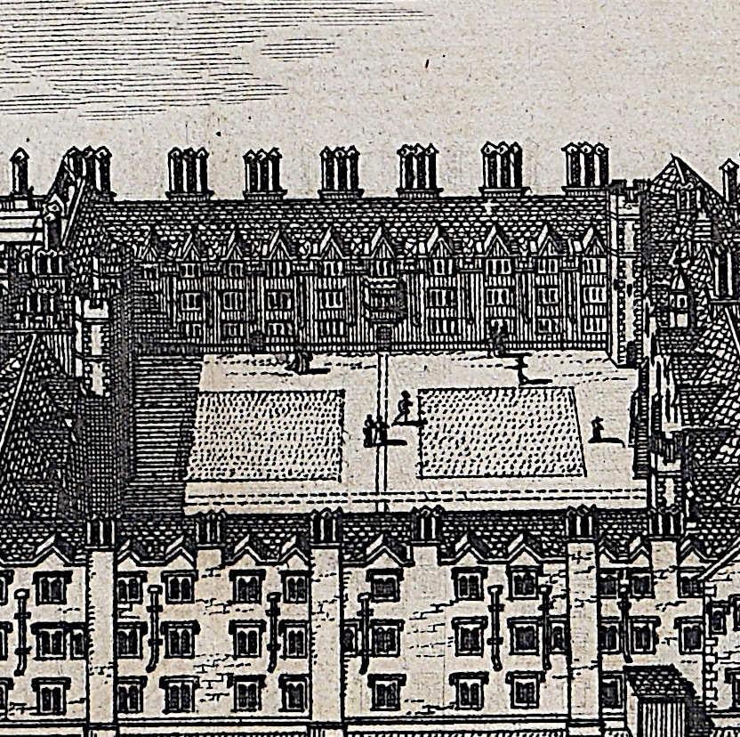 St John's College, Cambridge Kupferstich Pieter Van Der Aa nach David Loggan im Angebot 1