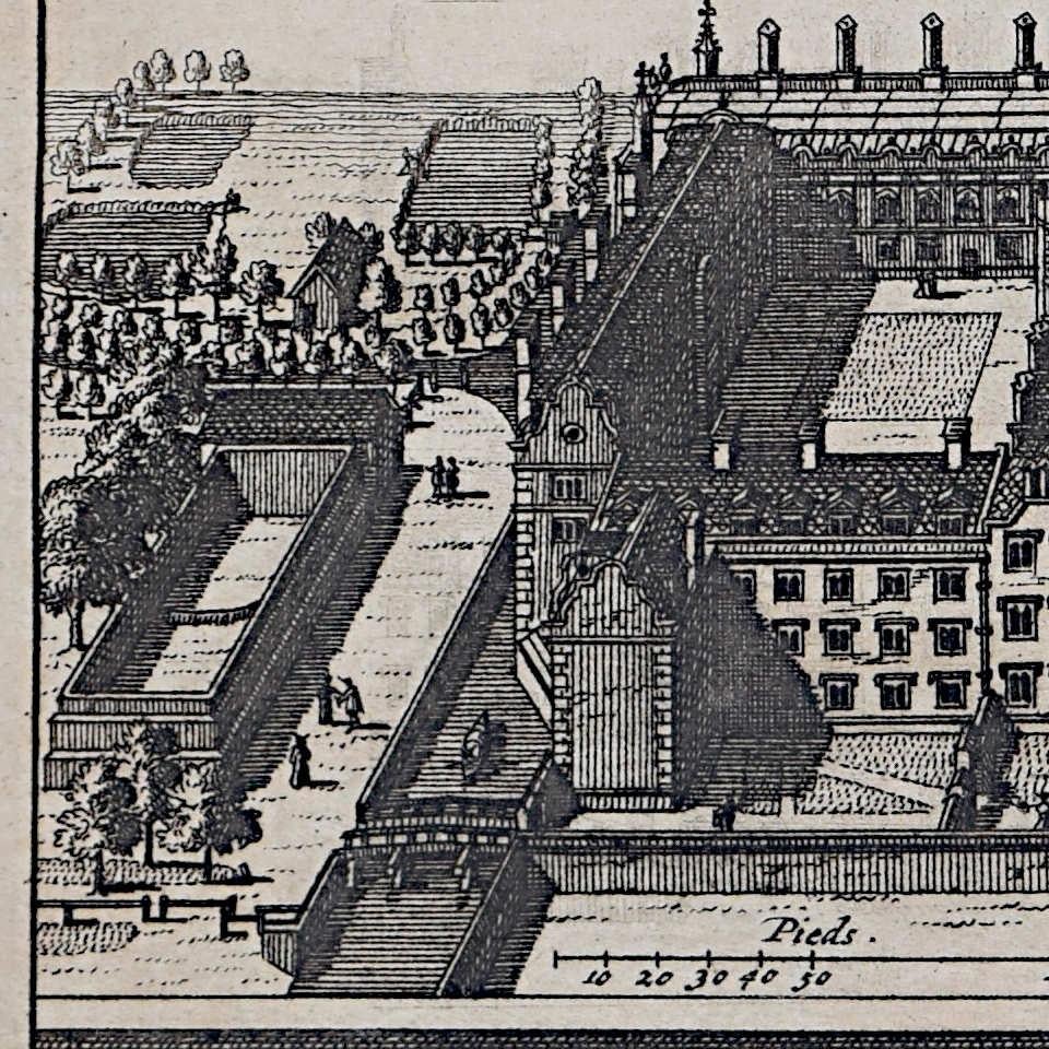 St John's College, Cambridge Kupferstich Pieter Van Der Aa nach David Loggan ii im Angebot 3