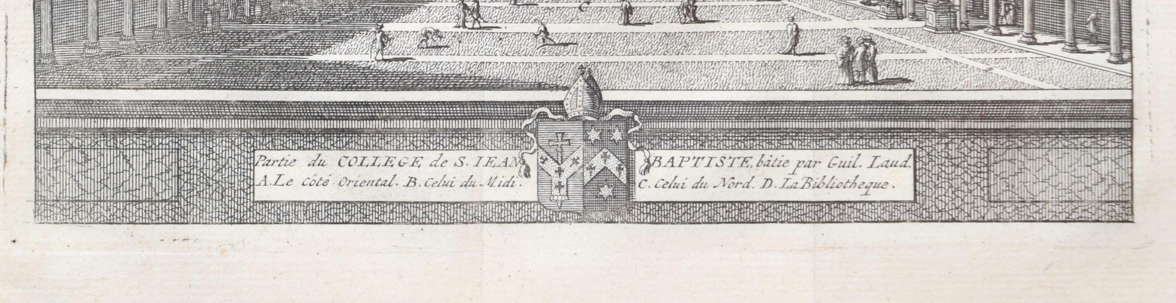 Pieter van der Aa (1659-1733), d'après David Loggan (1634-1692)
St John's College, Oxford
Gravure
12 x 16 cm

Vue du XVIIIe siècle du Quad de Canterbury, St John's, gravée par Pieter van der Aa d'après David Loggan, graveur, dessinateur et peintre
