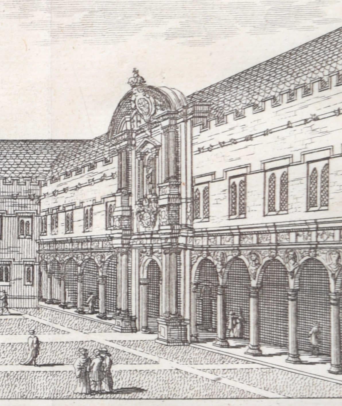 Gravure du St John''s College, Oxford par Pieter van der Aa d'après David Loggan en vente 2