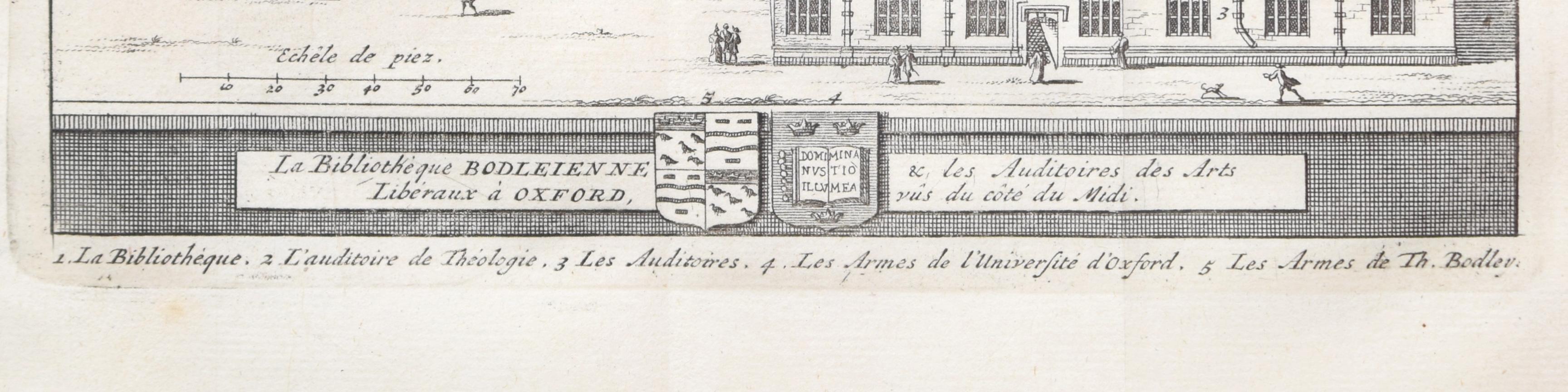 La bibliothèque Bodleian, Oxford University par Pieter van der Aa d'après David Loggan - Réalisme Print par Pieter Van Der Aa
