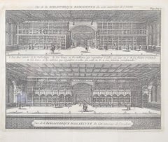 La bibliothèque Bodleian, Université d'Oxford par Pieter van der Aa d'après David Loggan