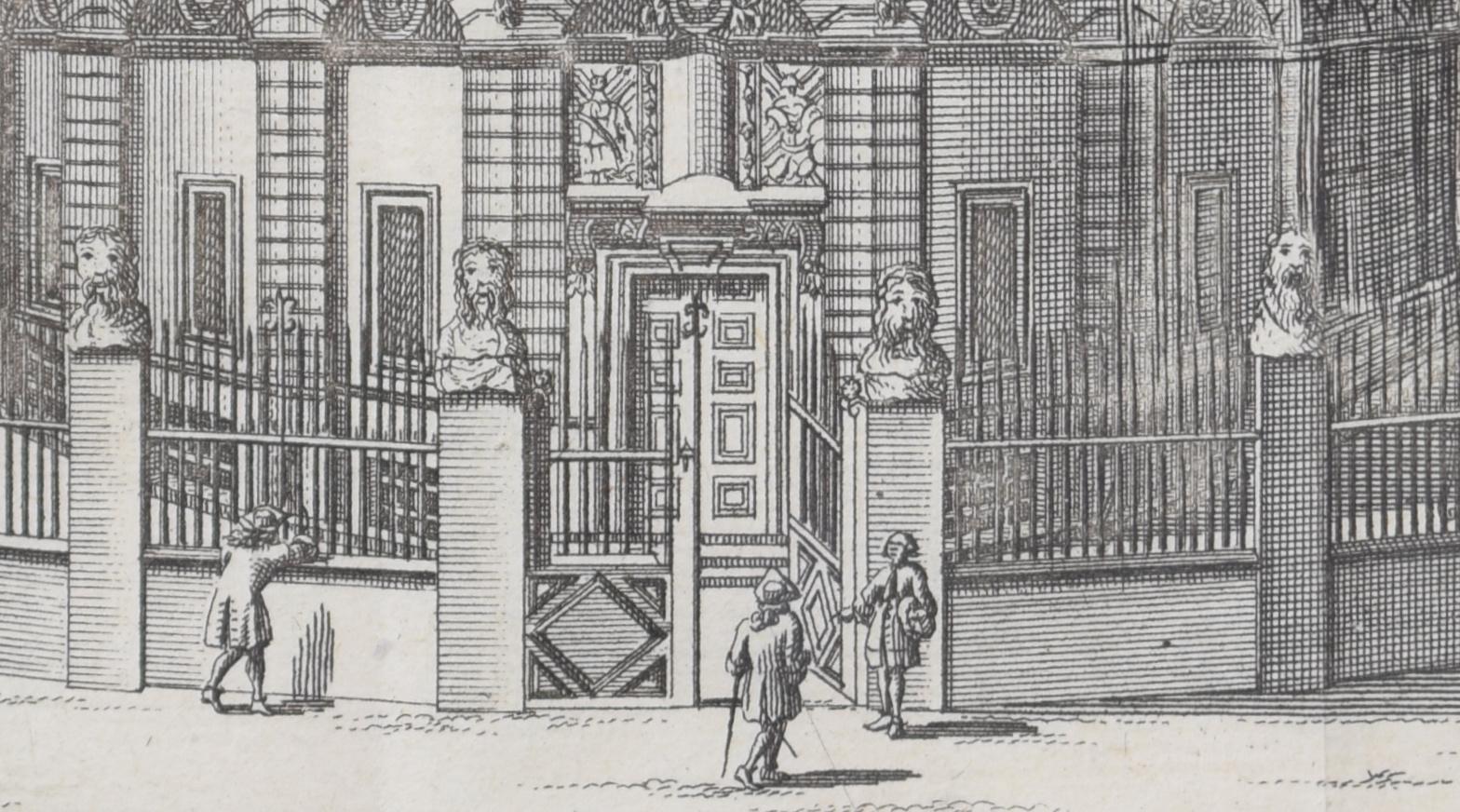 Pieter van der Aa (1659-1733), d'après David Loggan (1634-1692)
Le théâtre Sheldonian, Université d'Oxford
Gravure
12 x 16 cm

Une vue du XVIIIe siècle du merveilleux théâtre Sheldonian d'Oxford, gravée par Pieter van der Aa d'après David Loggan, le