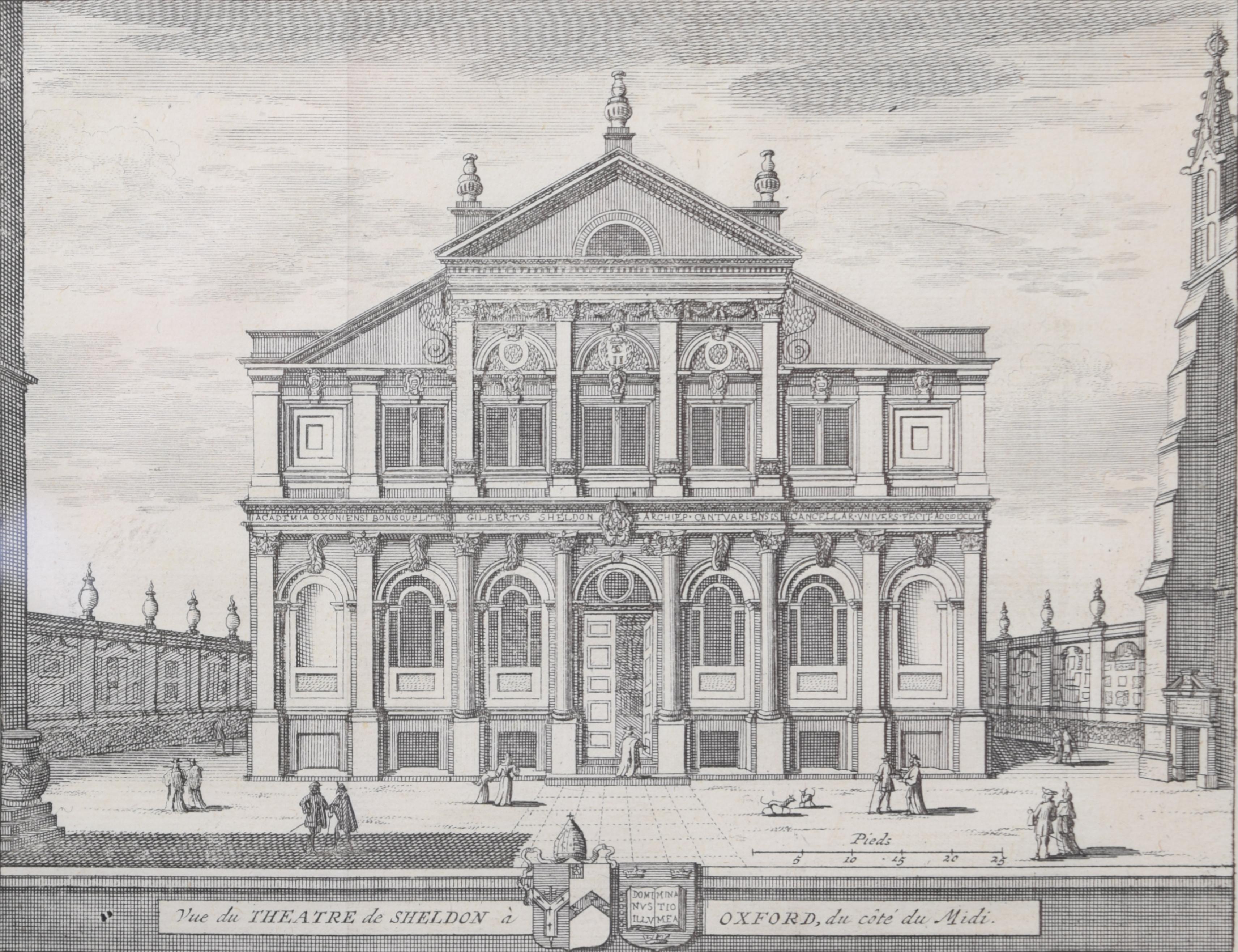 The Sheldonian Theatre, Oxford by Pieter van der Aa after David Loggan - Realist Print by Pieter Van Der Aa