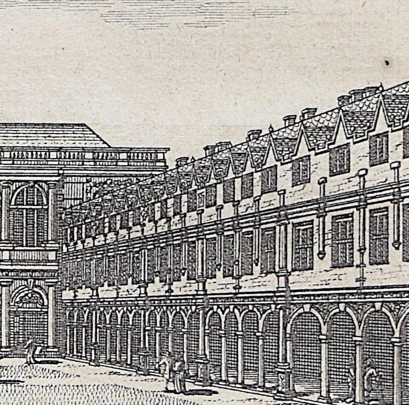 Pieter van der Aa (1659 - 1733), after David Loggan (1634 - 1692)
Trinity College, Cambridge
Engraving
12 x 16 cm

An eighteenth-century view of Neville's Court Trinity College, Cambridge, engraved by Pieter van der Aa after David Loggan, the noted