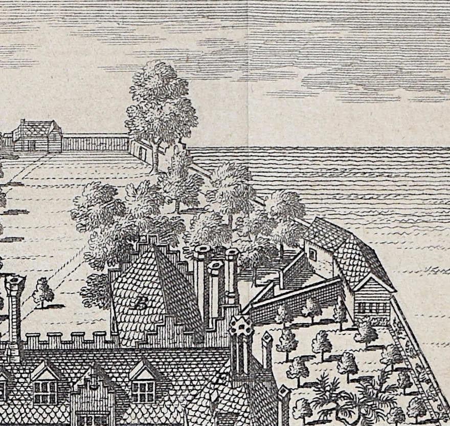 Trinity College, Cambridge engraving Pieter van der Aa after David Loggan i For Sale 1