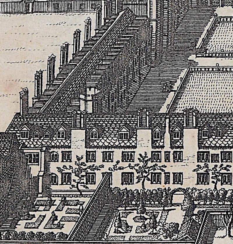 Trinity College, Cambridge engraving Pieter van der Aa after David Loggan iv For Sale 2