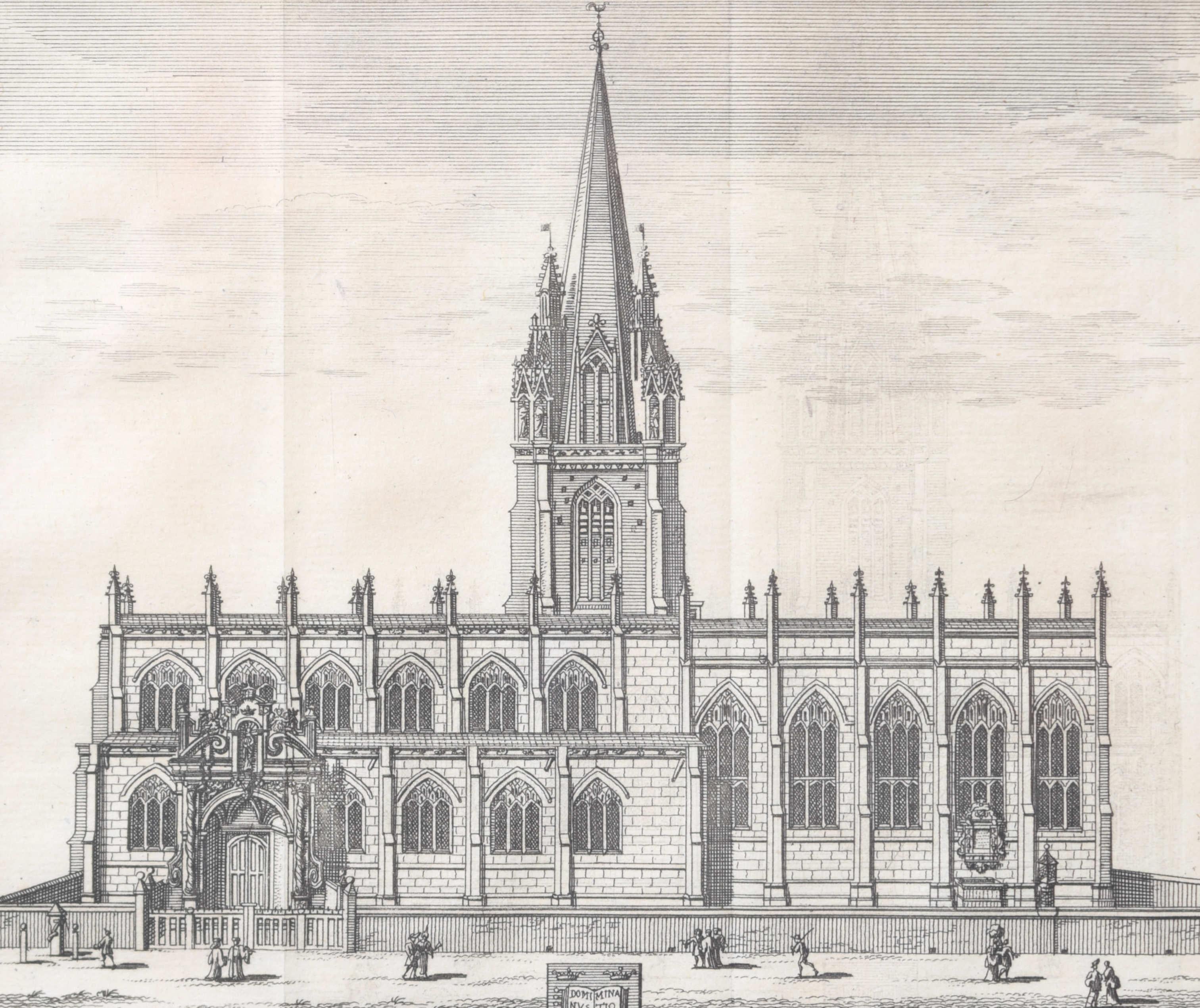 University Church of St Mary, Oxford by Pieter van der Aa after David Loggan - Realist Print by Pieter Van Der Aa
