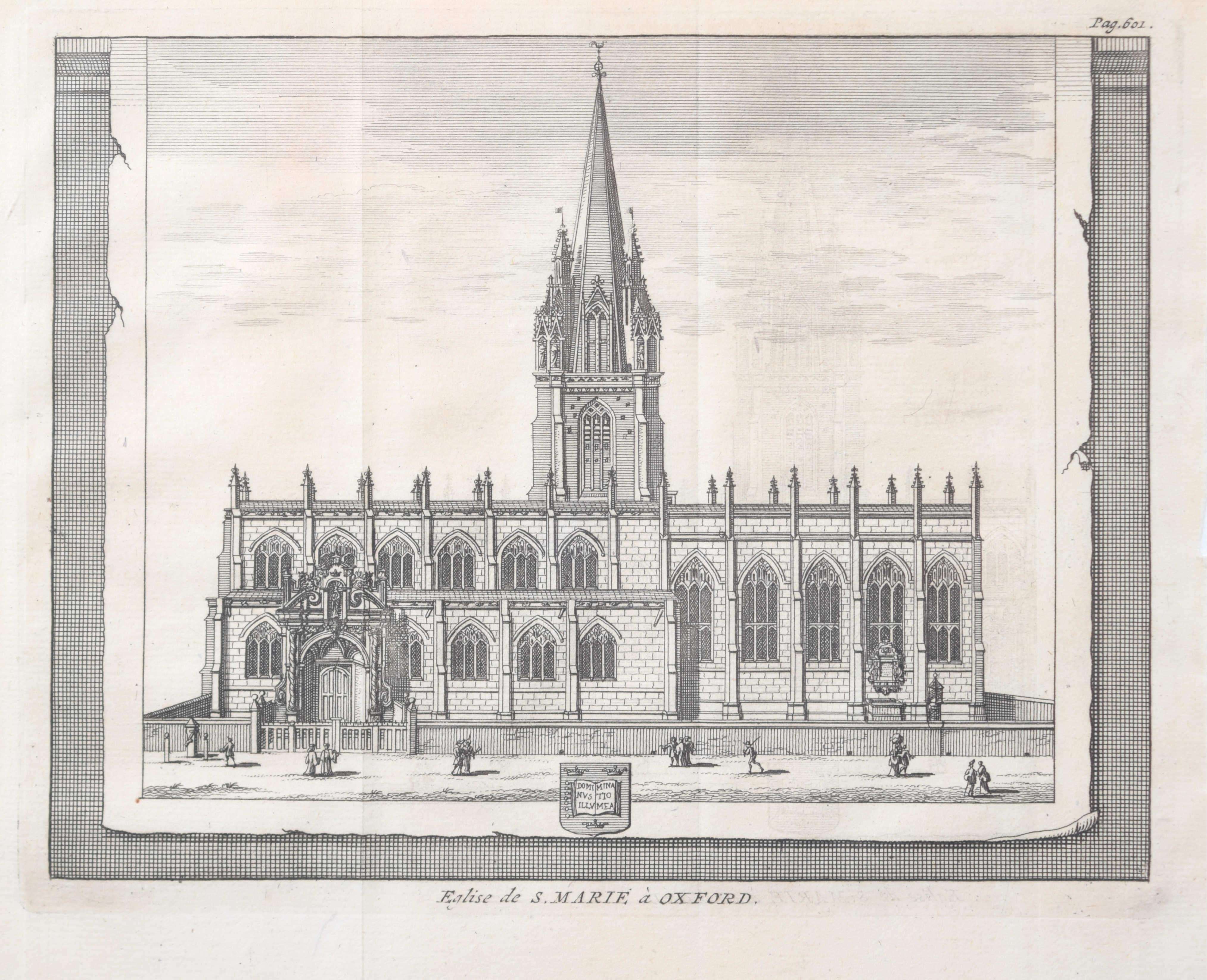 Universitätskirche St. Mary, Oxford, von Pieter van der Aa nach David Loggan – Print von Pieter Van Der Aa