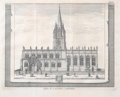 église de l'université St Mary, Oxford par Pieter van der Aa d'après David Loggan