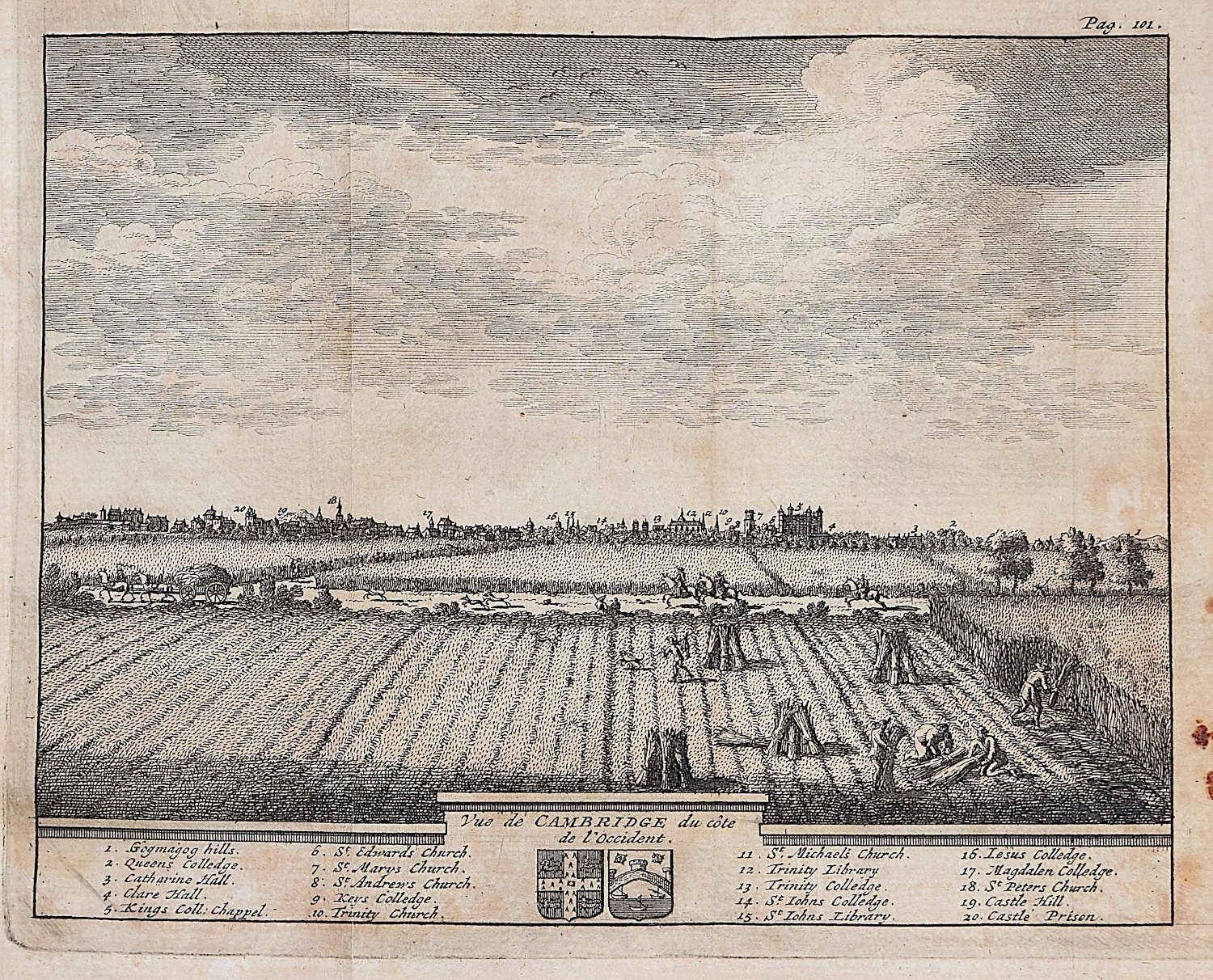 View of Cambridge, engraving Pieter van der Aa after David Loggan - Print by Pieter Van Der Aa
