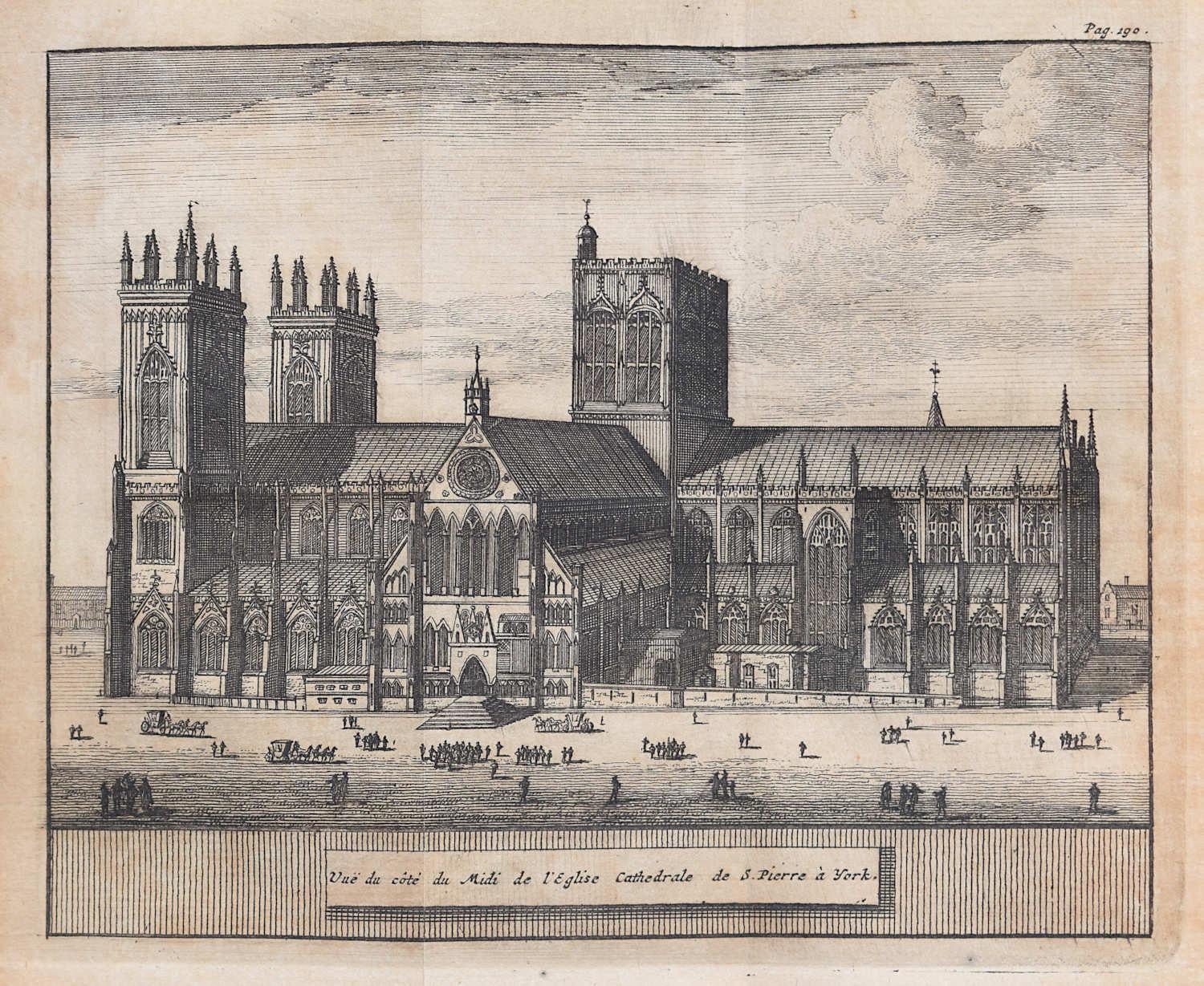York Minster, engraving Pieter van der Aa probably after Johannes Kip - Print by Pieter Van Der Aa