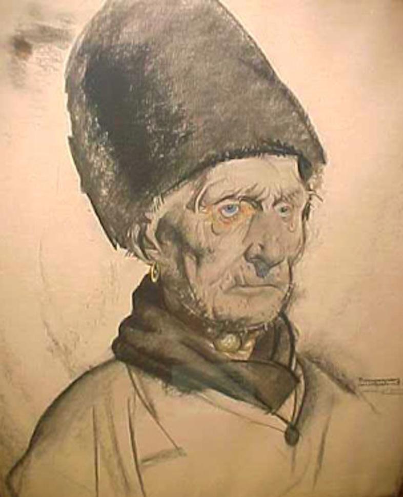 Pieter van der Hem Portrait Painting - Portrait of a Fisherman with a hat