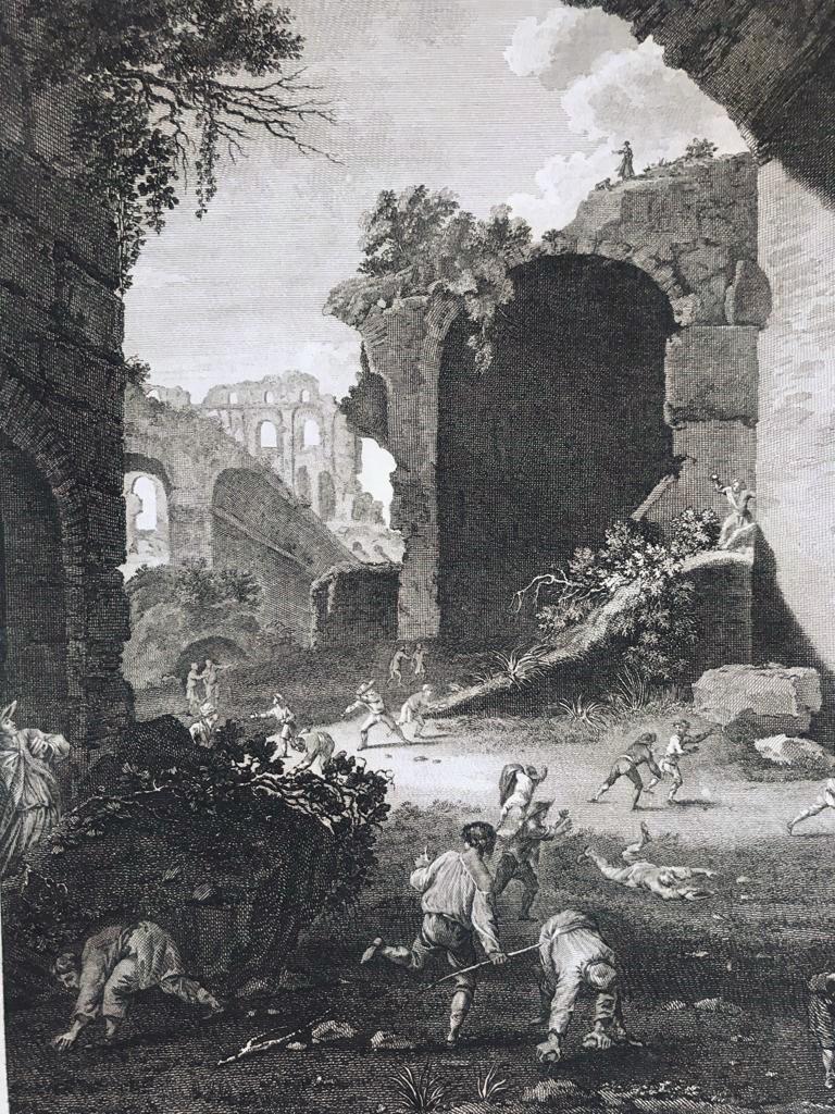 Pieter Van Laer Grabado "Les Enfants" Finales del siglo XVIII