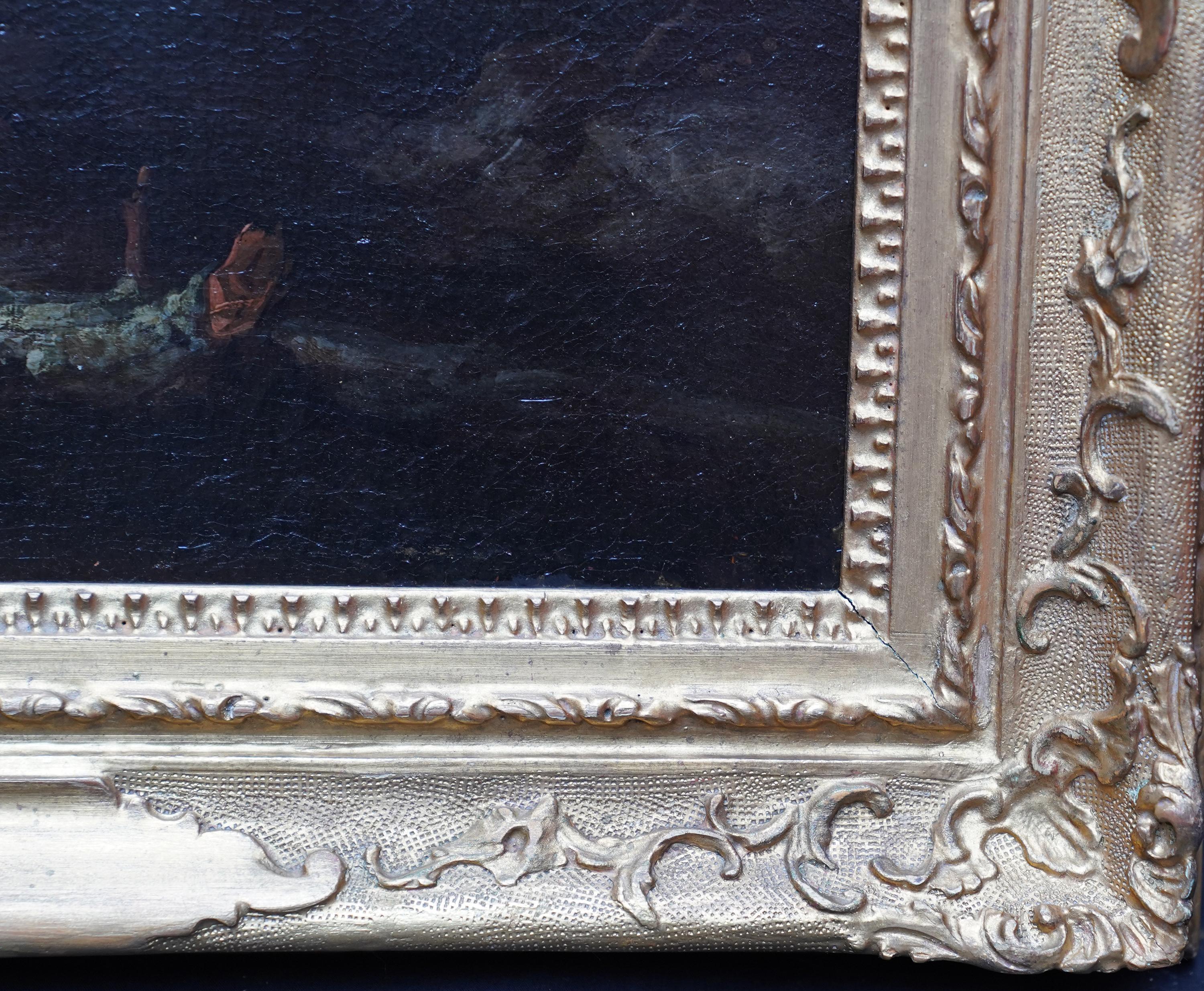 Pastor con animales y jinetes en un paisaje - pintura al óleo holandesa del siglo XVII en venta 5