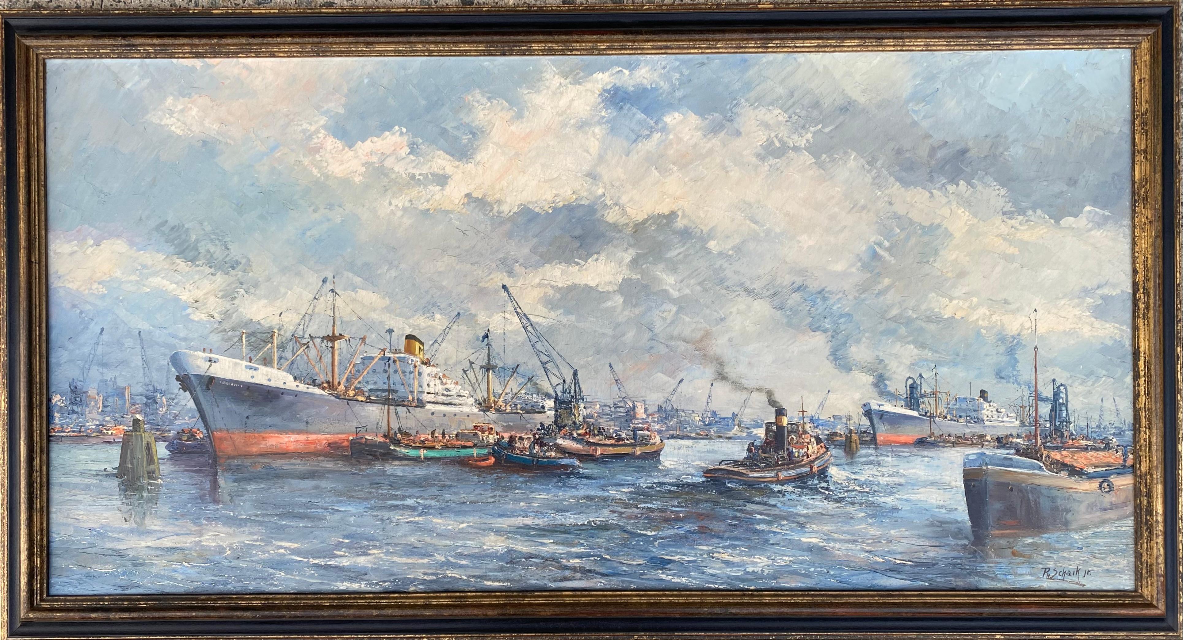 Port de Rotterdam - Painting de Pieter Van Schaik Jr.