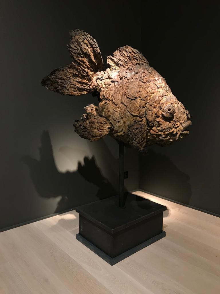 bronze fish sculpture