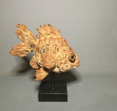 Arlequino Bronze Sculpture Fish Animal Water Brown Contemporary  In Stock